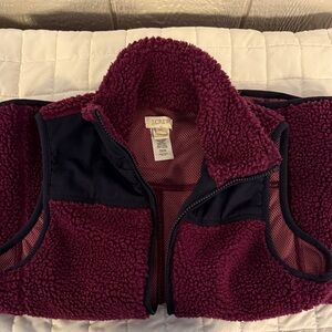 J. Crew Maroon and Navy Sherpa Vest